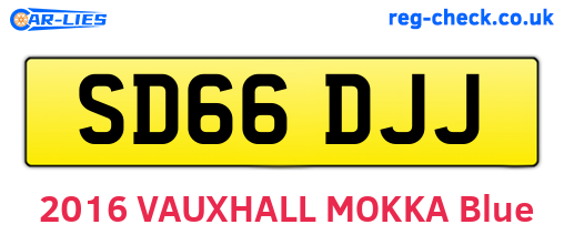 SD66DJJ are the vehicle registration plates.