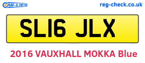 SL16JLX are the vehicle registration plates.