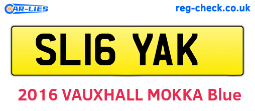 SL16YAK are the vehicle registration plates.