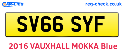 SV66SYF are the vehicle registration plates.