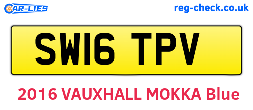 SW16TPV are the vehicle registration plates.