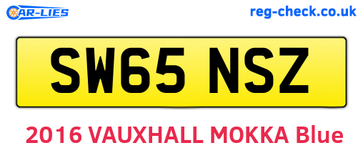 SW65NSZ are the vehicle registration plates.