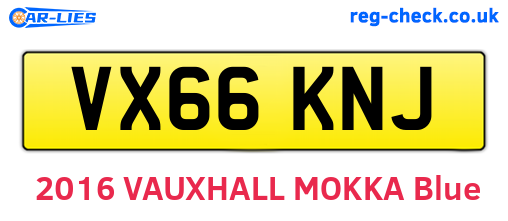 VX66KNJ are the vehicle registration plates.