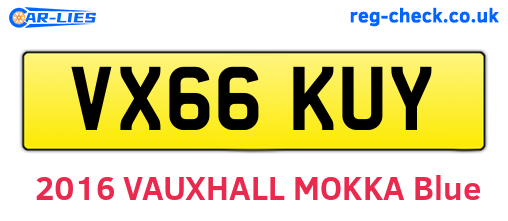 VX66KUY are the vehicle registration plates.
