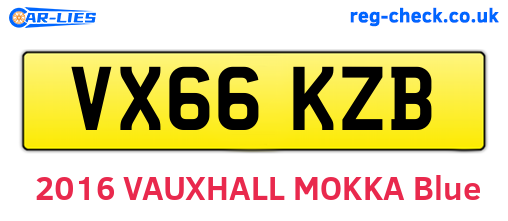 VX66KZB are the vehicle registration plates.