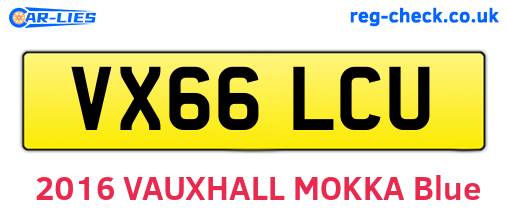 VX66LCU are the vehicle registration plates.