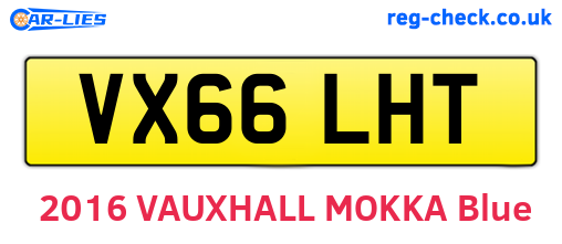 VX66LHT are the vehicle registration plates.