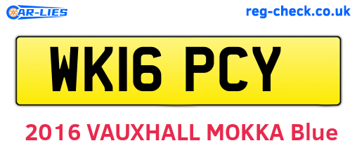 WK16PCY are the vehicle registration plates.