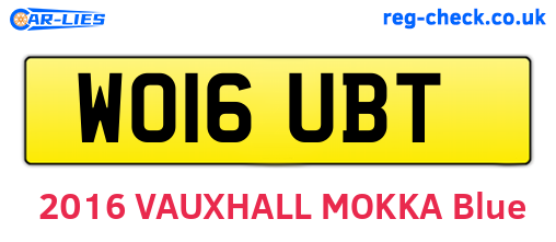 WO16UBT are the vehicle registration plates.