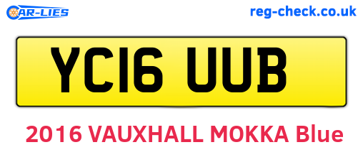 YC16UUB are the vehicle registration plates.