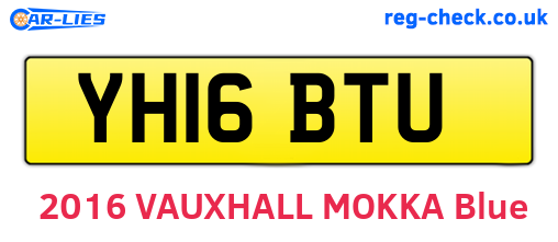 YH16BTU are the vehicle registration plates.