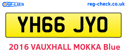 YH66JYO are the vehicle registration plates.