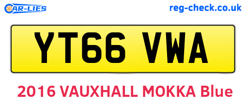 YT66VWA are the vehicle registration plates.