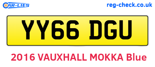 YY66DGU are the vehicle registration plates.