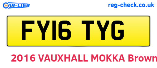 FY16TYG are the vehicle registration plates.