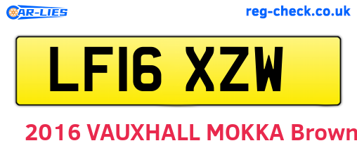 LF16XZW are the vehicle registration plates.