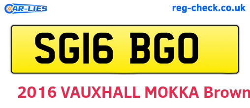 SG16BGO are the vehicle registration plates.