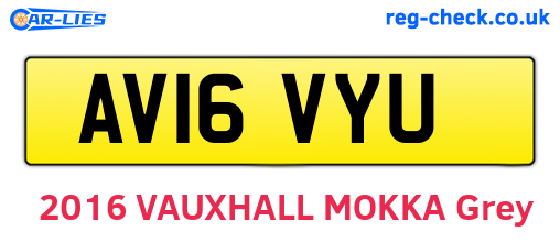 AV16VYU are the vehicle registration plates.