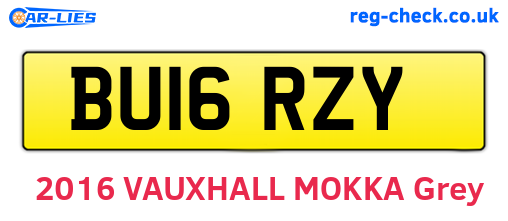 BU16RZY are the vehicle registration plates.