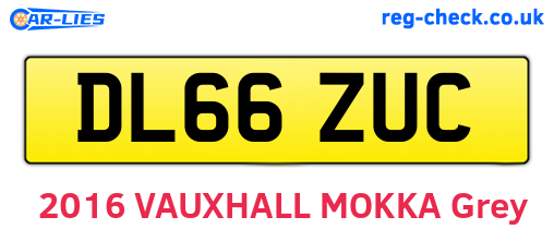 DL66ZUC are the vehicle registration plates.