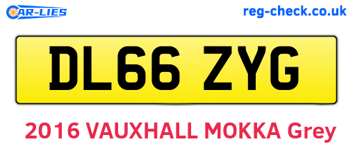 DL66ZYG are the vehicle registration plates.