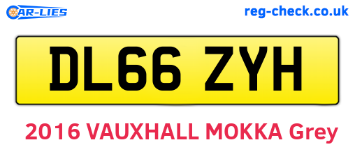 DL66ZYH are the vehicle registration plates.