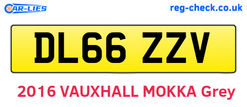 DL66ZZV are the vehicle registration plates.