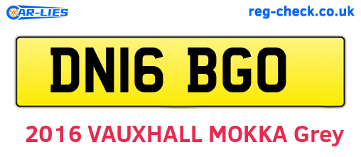 DN16BGO are the vehicle registration plates.