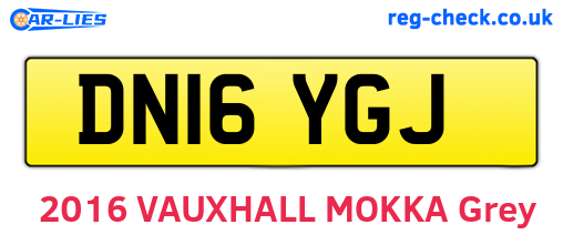 DN16YGJ are the vehicle registration plates.