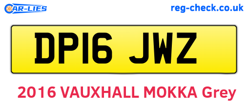 DP16JWZ are the vehicle registration plates.