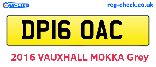 DP16OAC are the vehicle registration plates.
