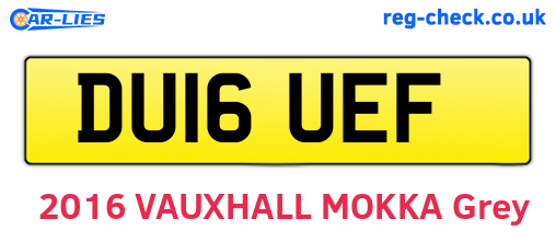 DU16UEF are the vehicle registration plates.