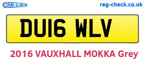 DU16WLV are the vehicle registration plates.