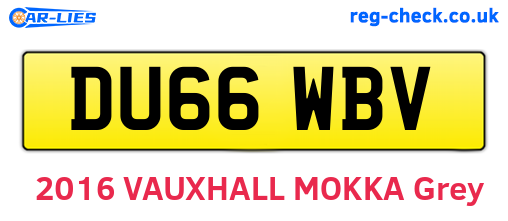 DU66WBV are the vehicle registration plates.