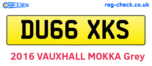 DU66XKS are the vehicle registration plates.