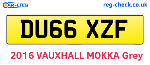 DU66XZF are the vehicle registration plates.