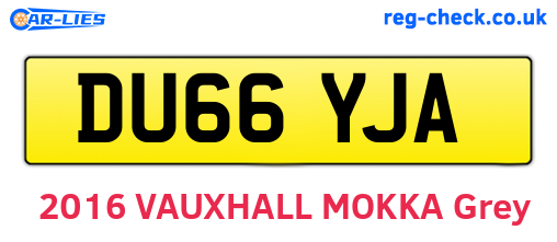 DU66YJA are the vehicle registration plates.