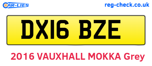 DX16BZE are the vehicle registration plates.