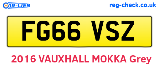 FG66VSZ are the vehicle registration plates.