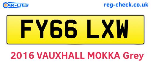FY66LXW are the vehicle registration plates.