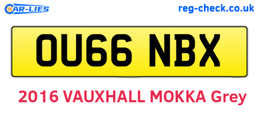 OU66NBX are the vehicle registration plates.