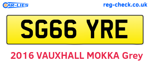 SG66YRE are the vehicle registration plates.