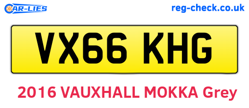 VX66KHG are the vehicle registration plates.