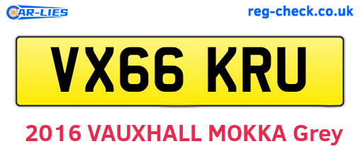 VX66KRU are the vehicle registration plates.