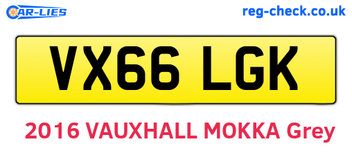 VX66LGK are the vehicle registration plates.