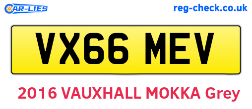 VX66MEV are the vehicle registration plates.