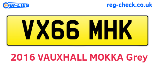 VX66MHK are the vehicle registration plates.