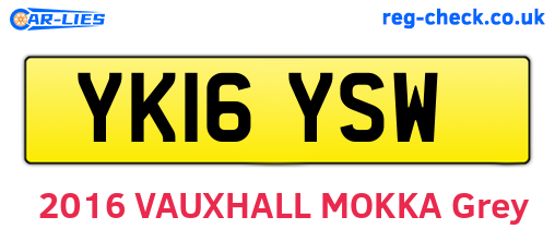 YK16YSW are the vehicle registration plates.