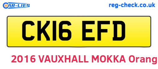 CK16EFD are the vehicle registration plates.