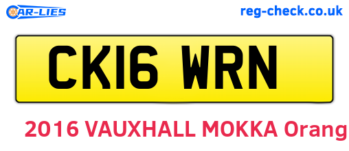 CK16WRN are the vehicle registration plates.